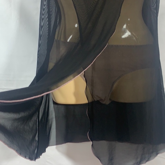 Popsi Lingerie Babydoll Black And Pink Lace Sz XL - Picture 9 of 12